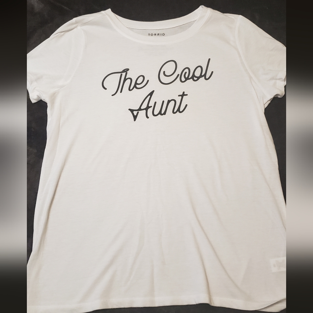 Torrid white tee aunt shirt